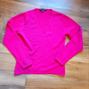 100% Cashmere Vintage Sweater in Hot Pink